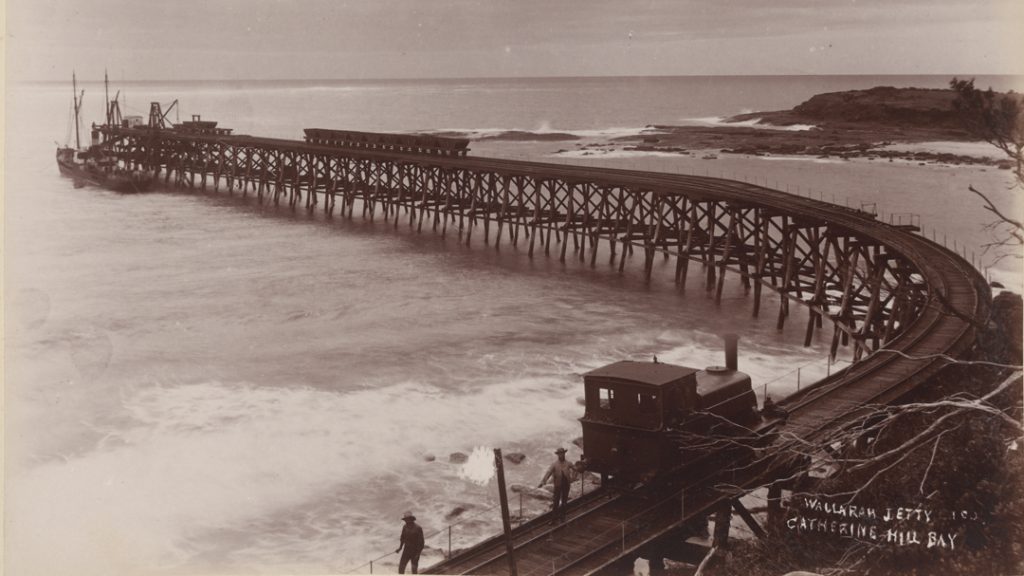 In 1894 there was a long jetty with tracks out to the end of the pier so cargo could be loaded onto boats.