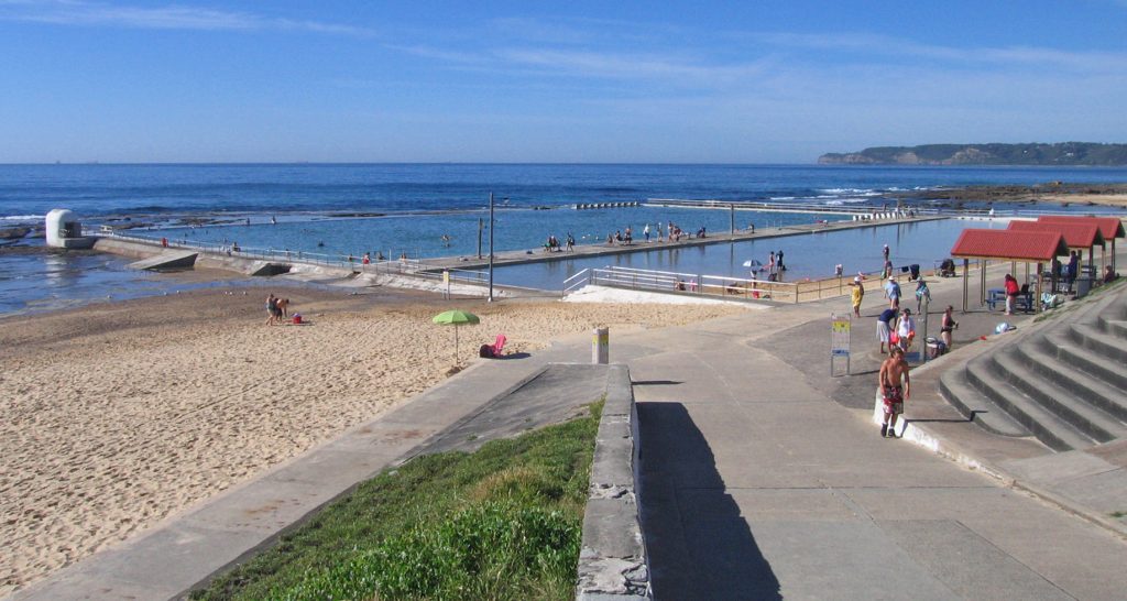 Merewether Baths panorama photo taken from the car park.