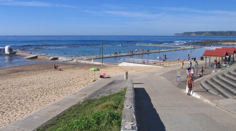 Merewether Baths panorama photo taken from the car park.